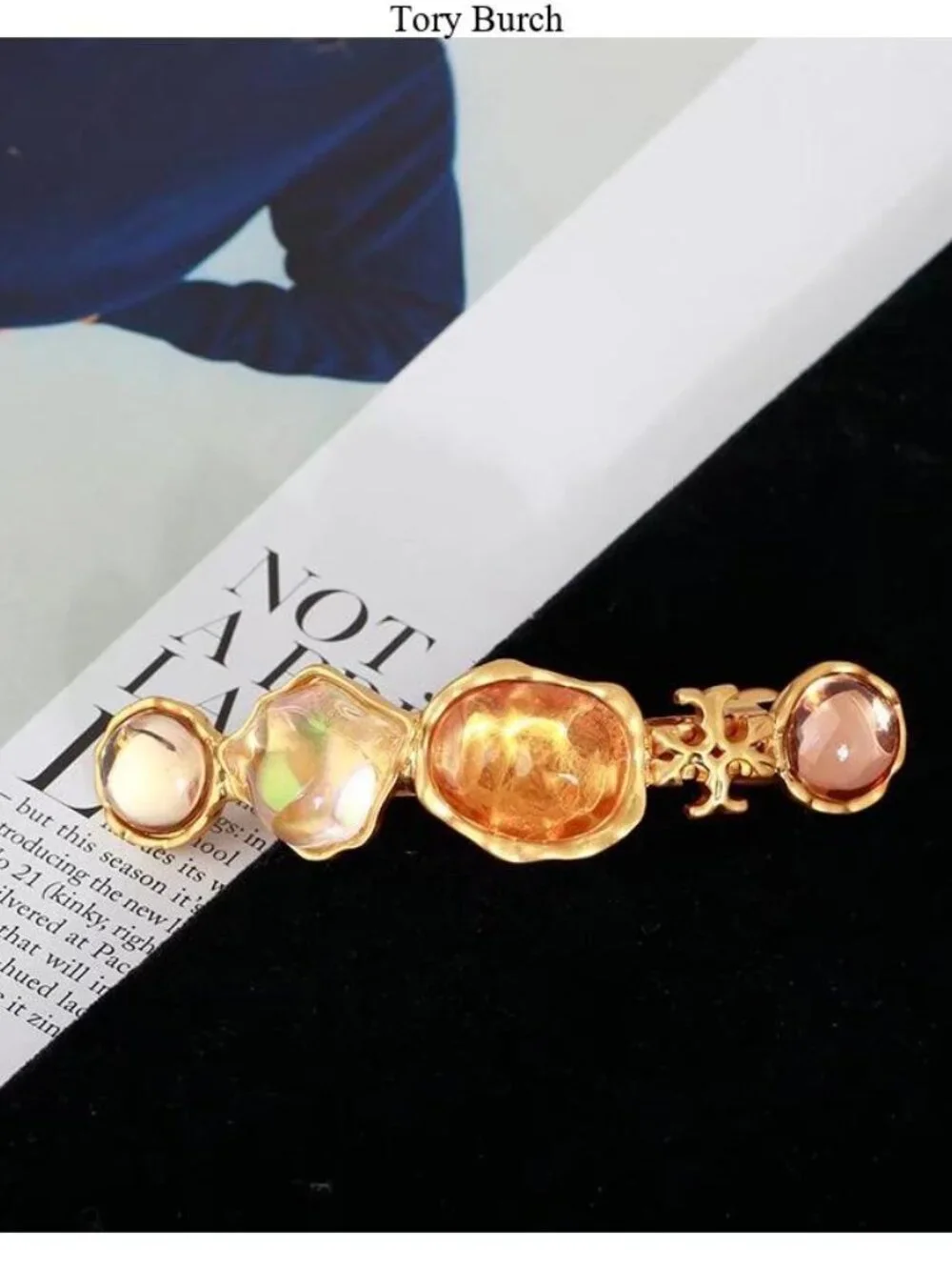 Tory Burch gold hair accessory hair clip